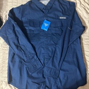 Columbia Navy Button-Up Shirt